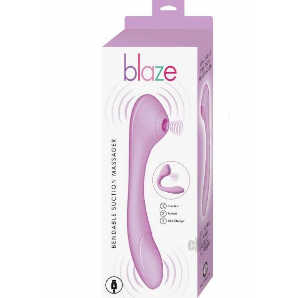 Blaze Bendable Suction Massager - Purple USB Rechargeable