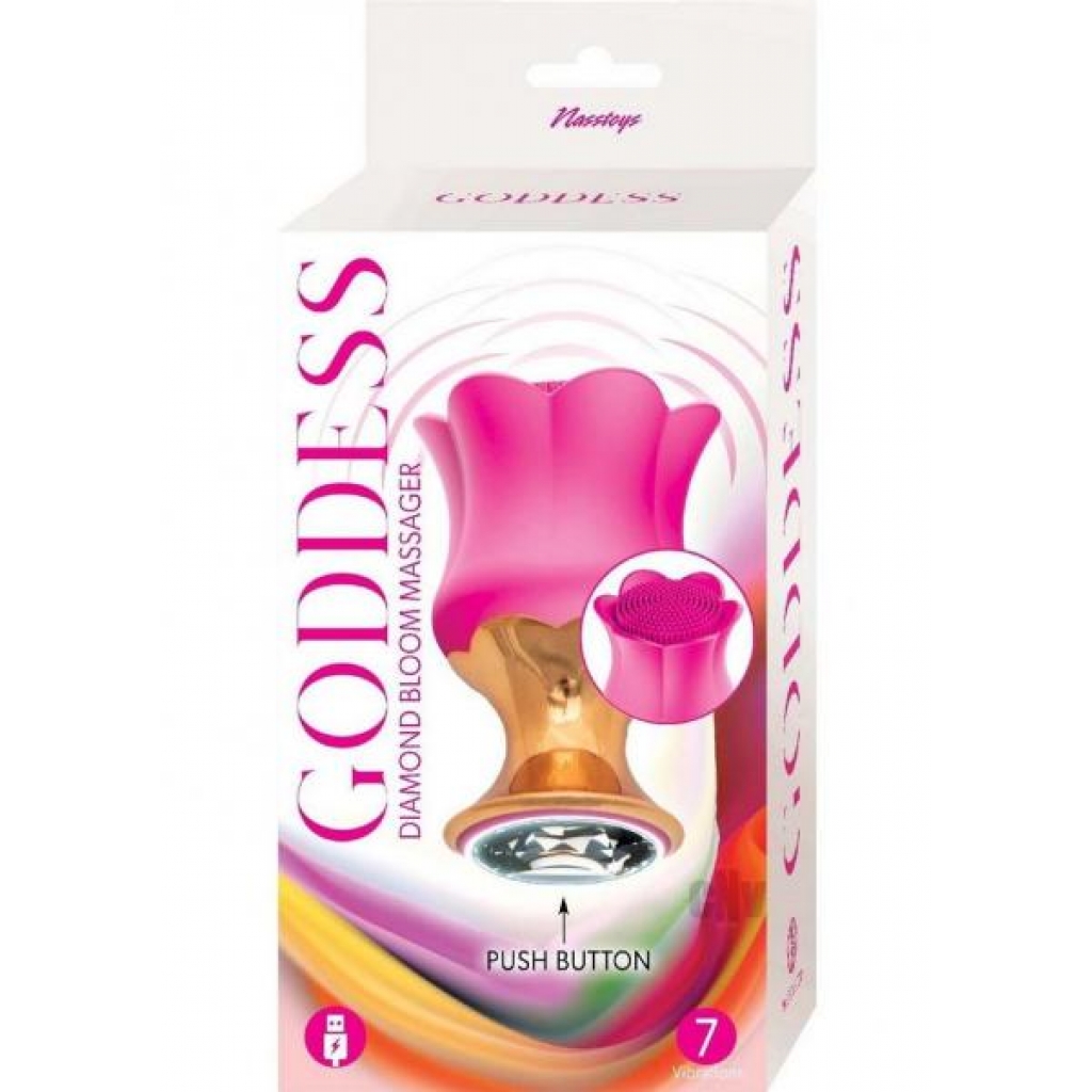 Goddess Diamond Bloom Massager - Fuchsia Pink