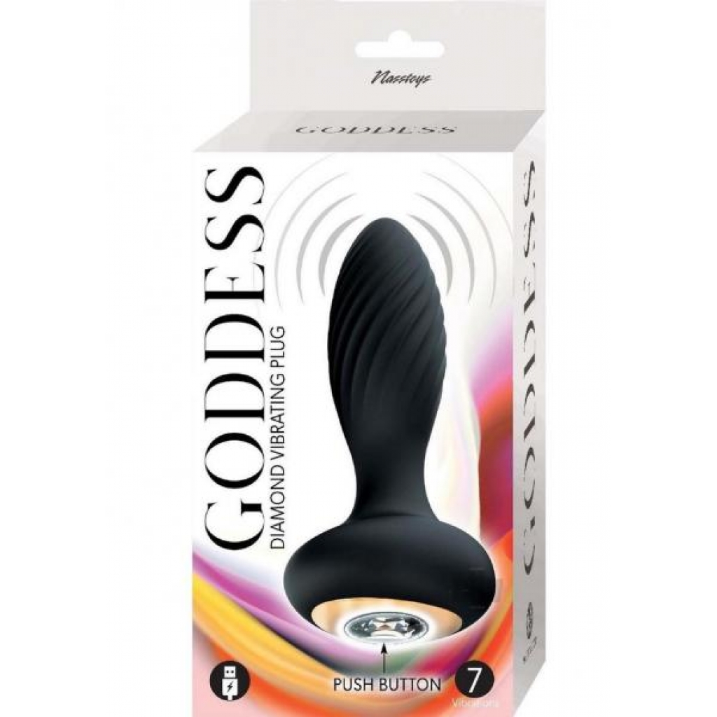 Goddess Diamond Vibrating Plug - Black