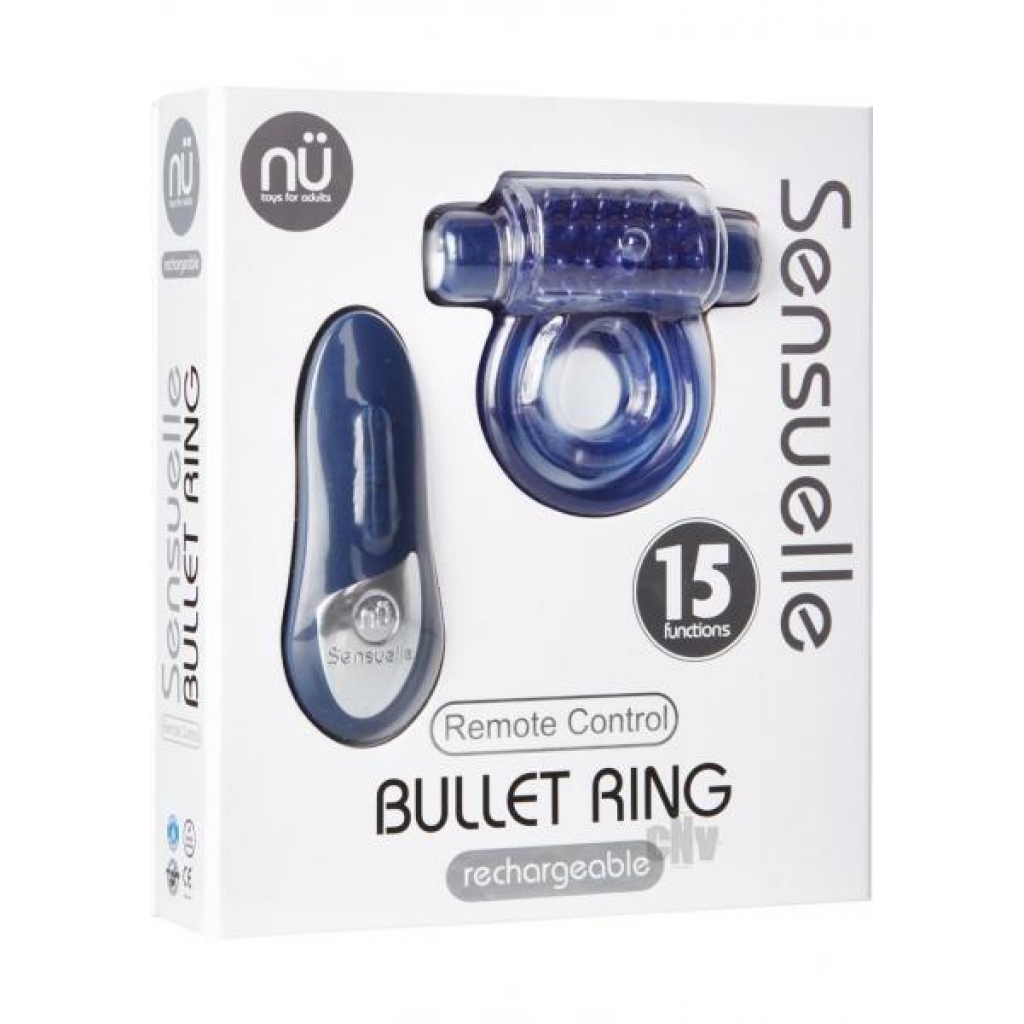 Sensuelle Remote Control Bullet Ring in Blue