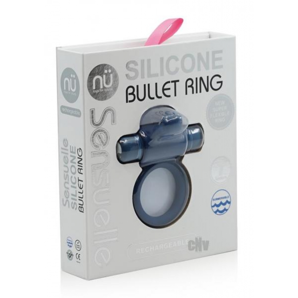 Sensuelle Silicone Bullet Ring 7x - Navy Blue