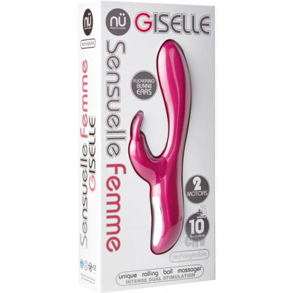 Sensuelle Giselle Rechargeable Rabbit Vibrator - Pink