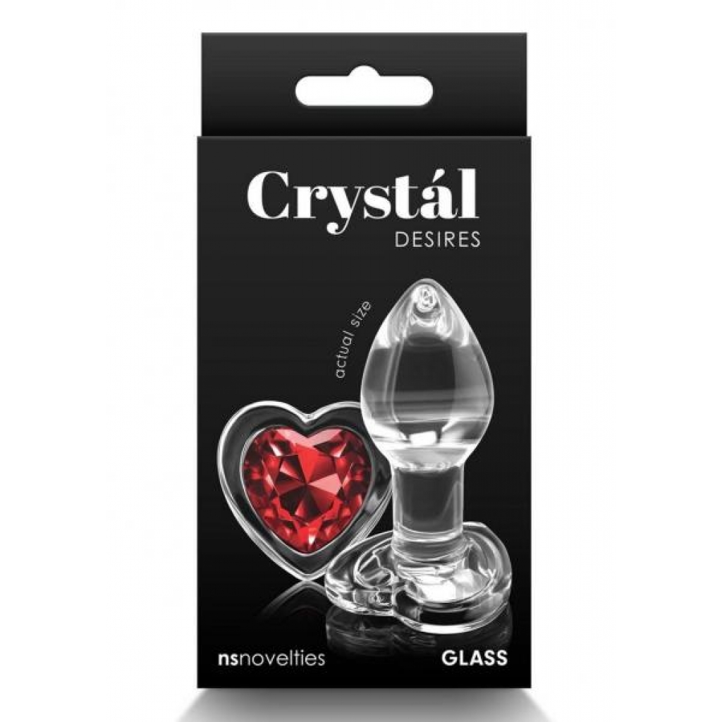 Borosilicate Glass Plugs with Red Heart Design - Small