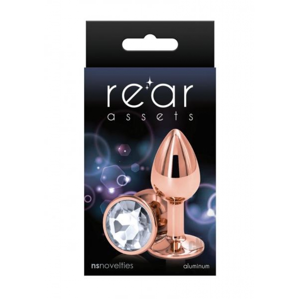 Rear Assets - Rose Gold Small Clear Anal Toy