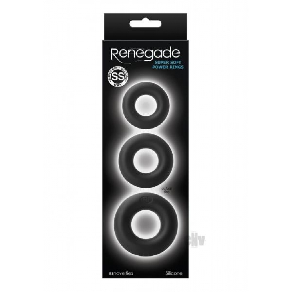 Renegade Super Soft Power Rings - 3pk Black