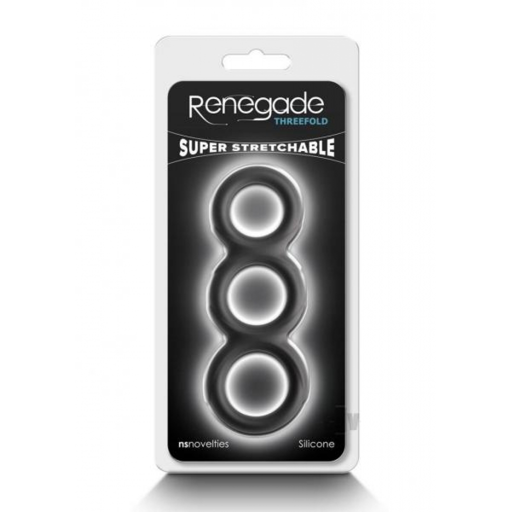 Renegade Threefold Pleasure Ring Set in Black