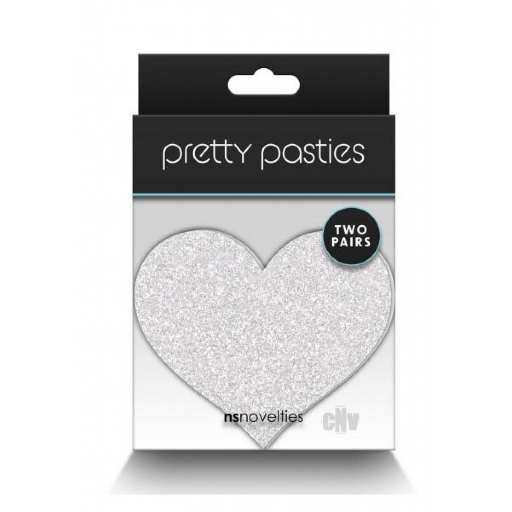 Pretty Pasties Glitter Hearts - Red/Silver