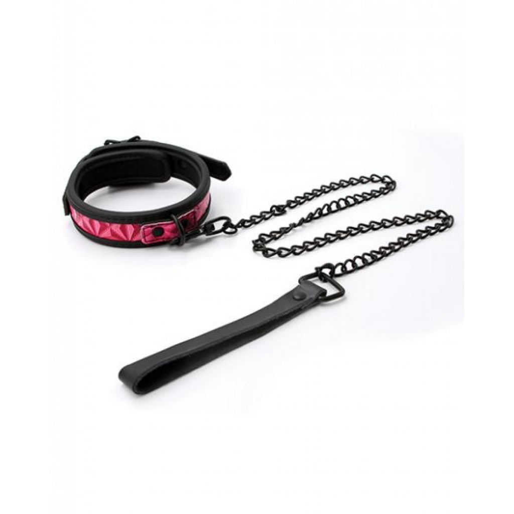 Sinful 1 Inch Collar & Leash - Adjustable Pink Pleasure