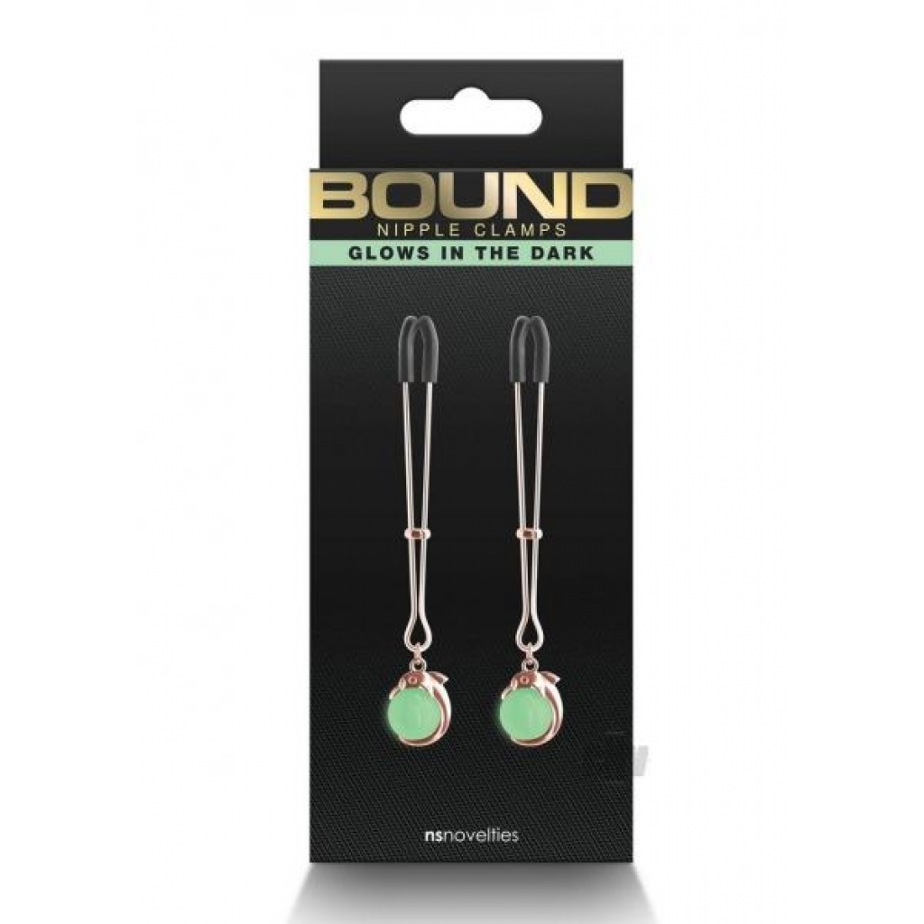 Bound Nipple Clamps G1 Gitd Rose Gold Green