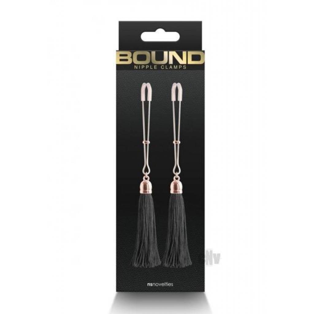 Bound Nipple Clamps T1 - Rose Gold/Black