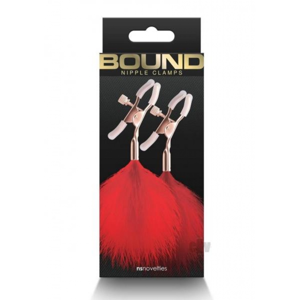 Bound Nipple Clamps F1 Rose Gld/red