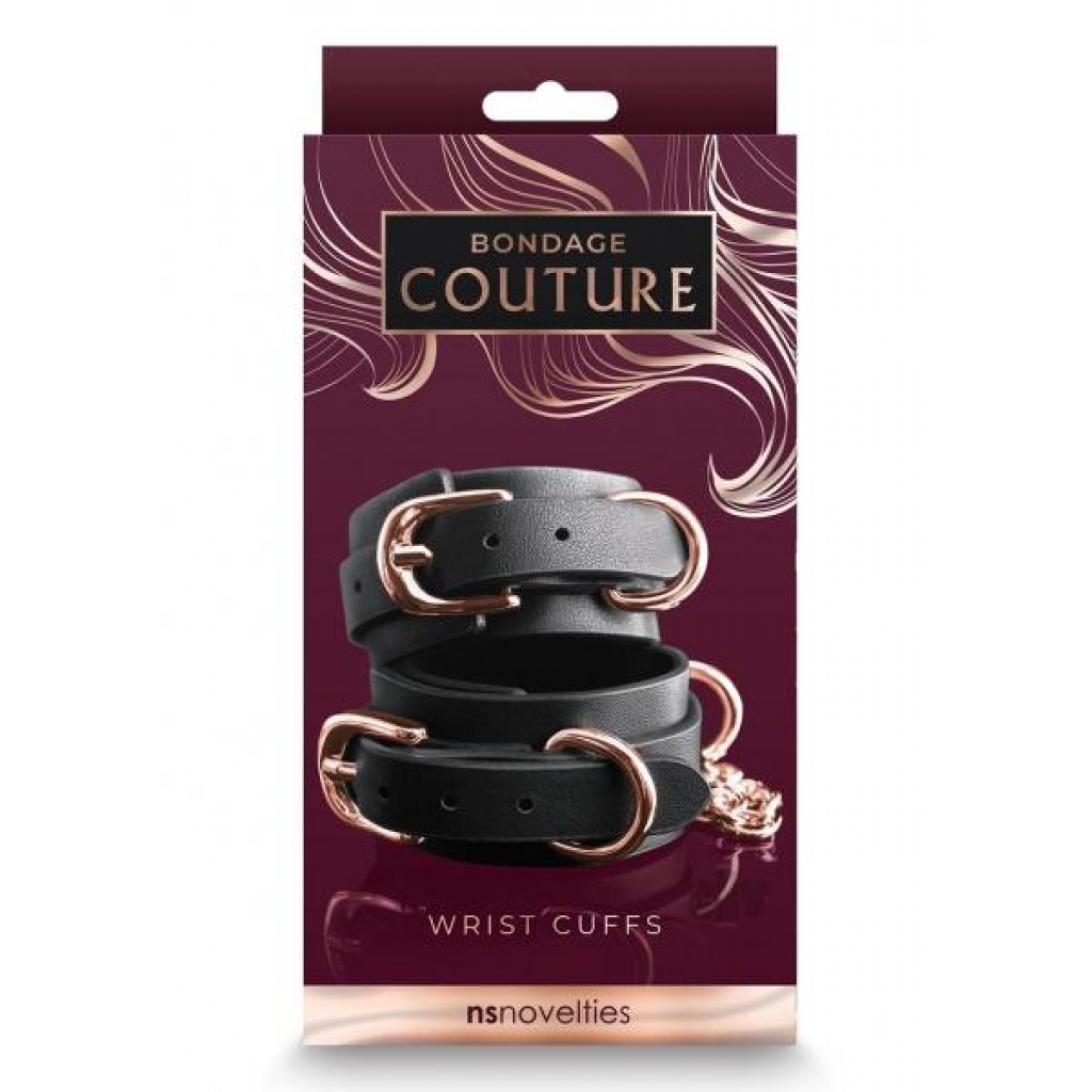 Bondage Couture Wrist Cuffs Black