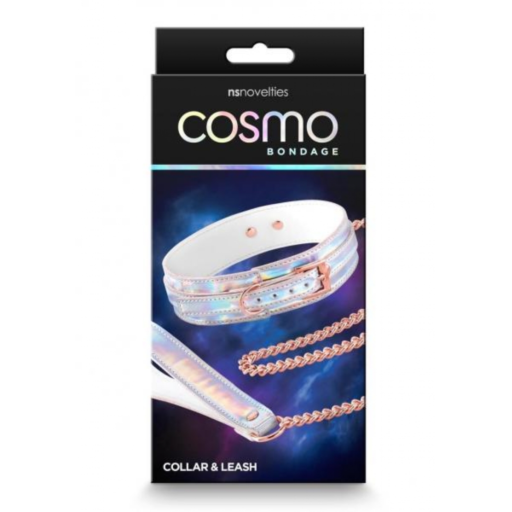 Cosmo Bondage Collar and Leash - Rainbow