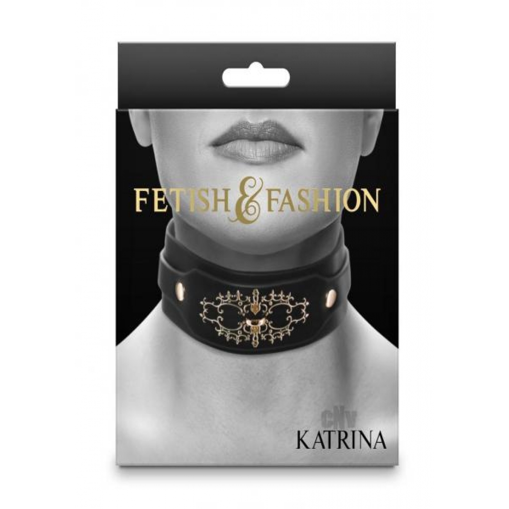 Fetish Fashion Katrina Collar - Black/Gold