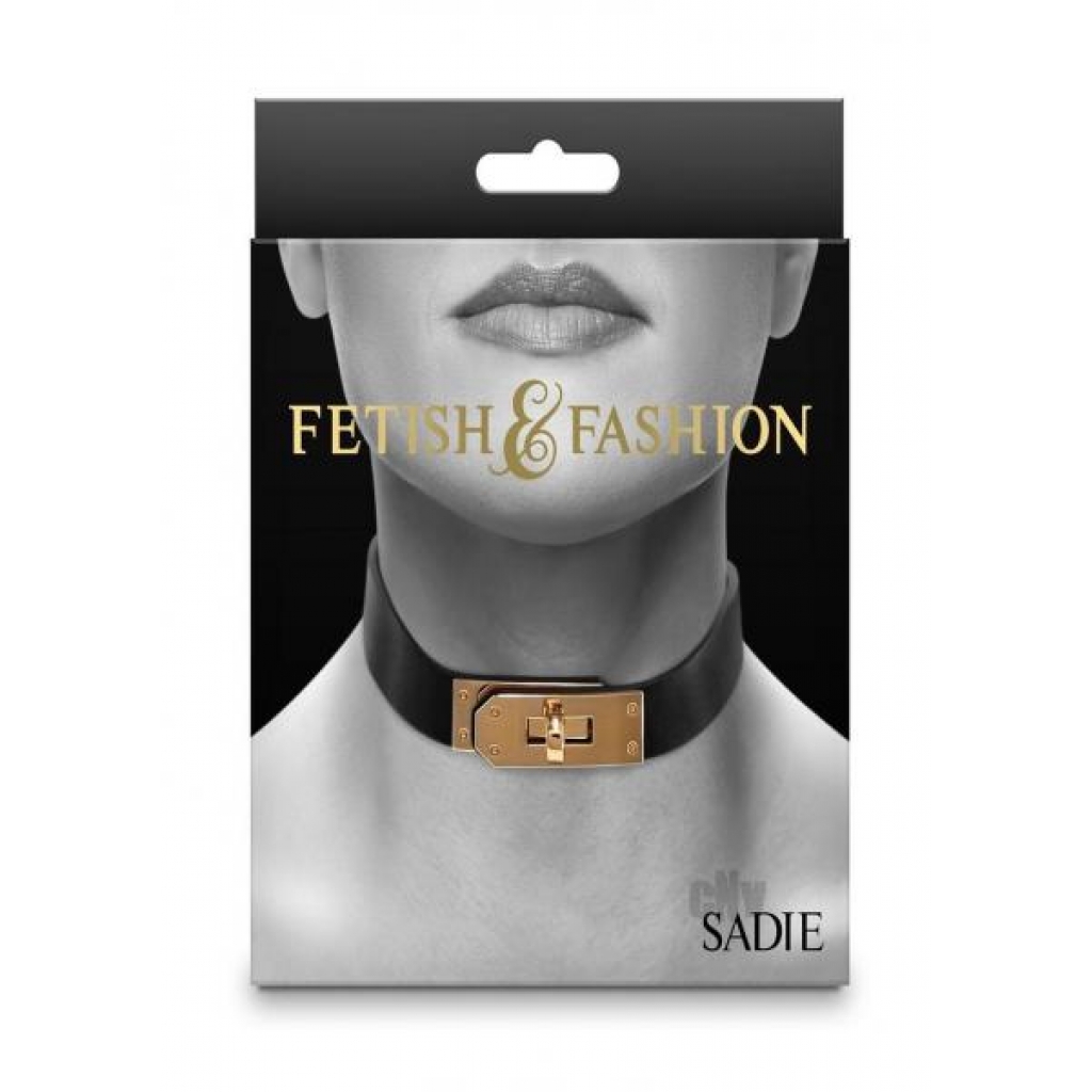 Fetish Fashion Sadie Collar - Black/Gold