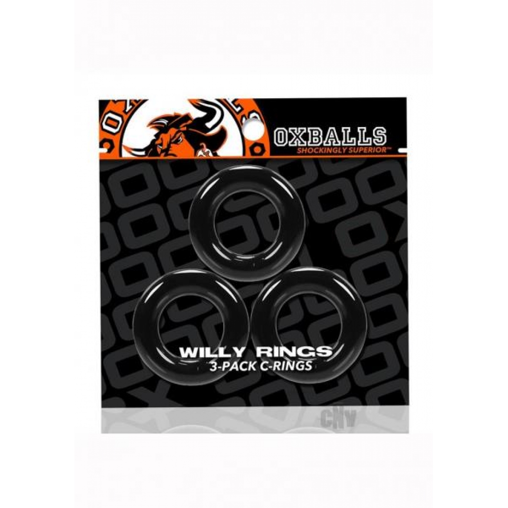 Oxballs Willy Rings 3pk Black