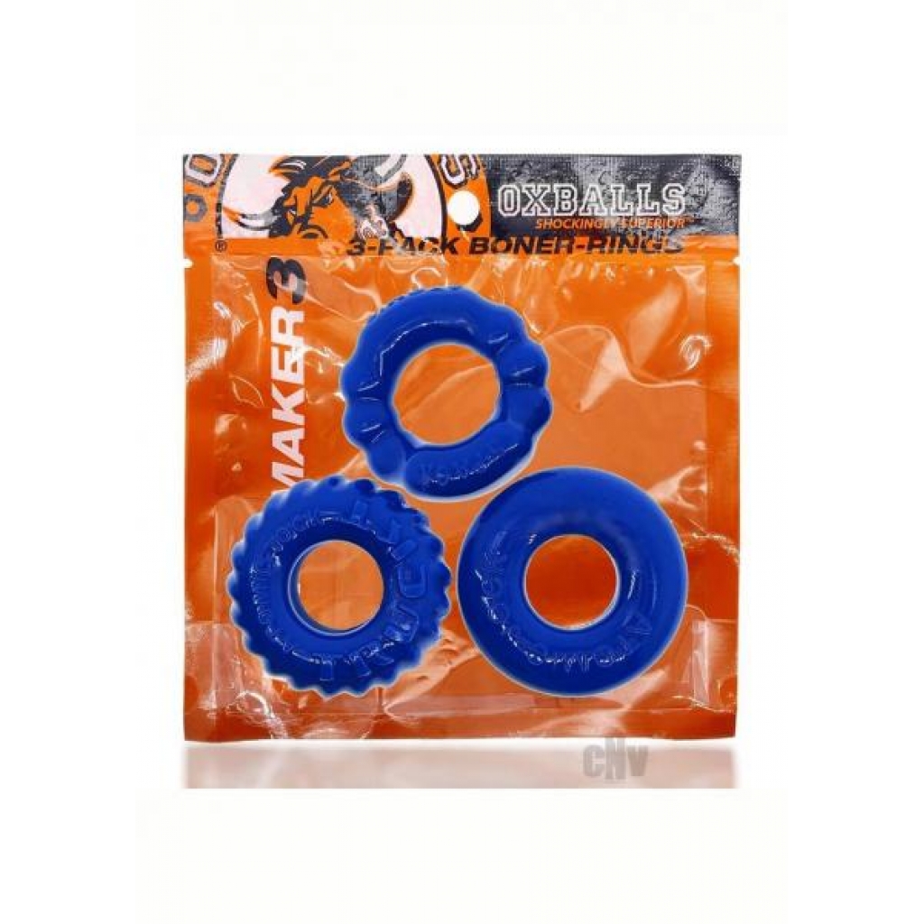 Bonemaker 3pk Pool Blue Cock Rings