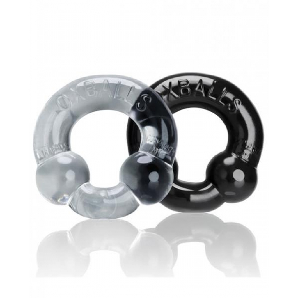 Oxballs Ultraballs Cock Rings Black, Clear 2 Pack