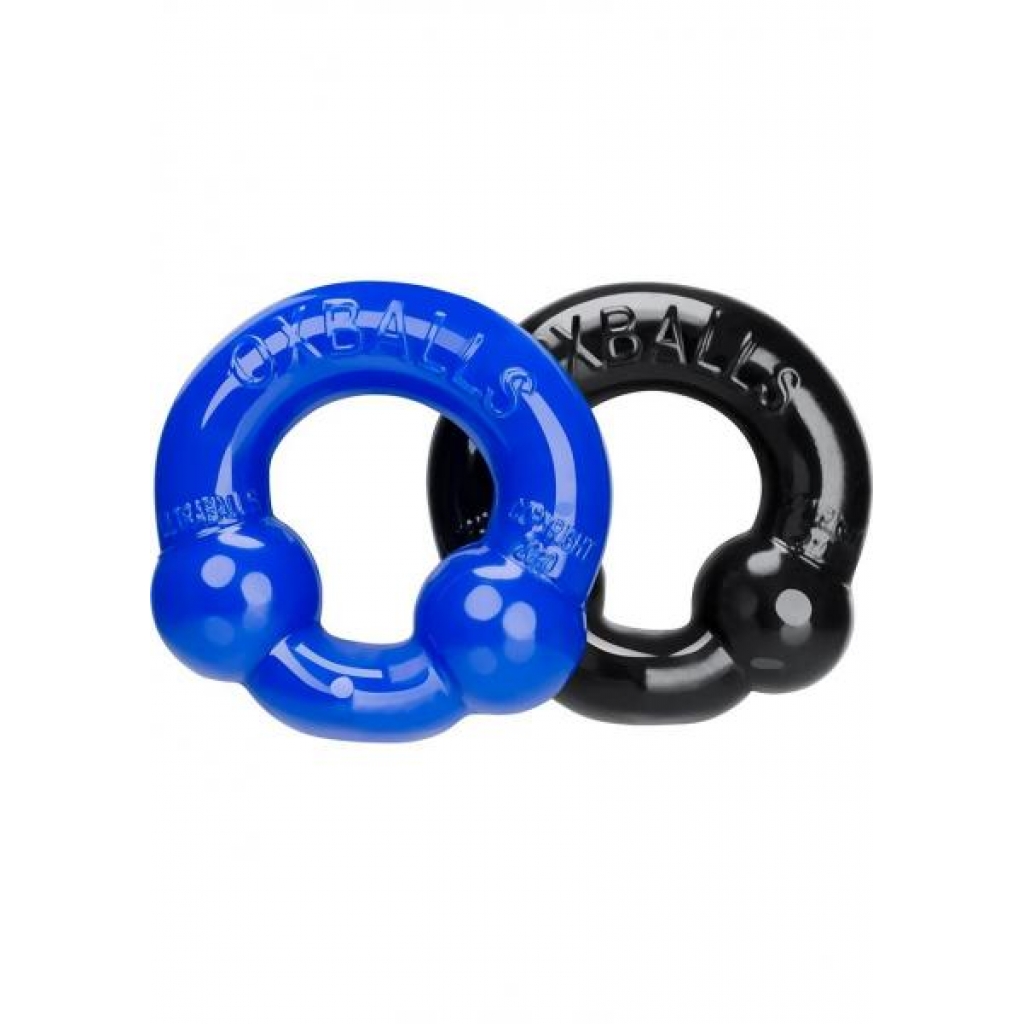 Oxballs Ultraballs 2 Pack Cock Ring - Black & Police Blue