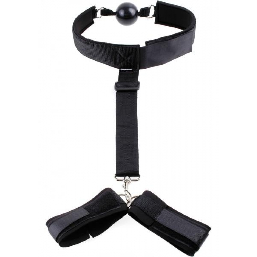 Fetish Fantasy Gag and Wrist Restraint - Black