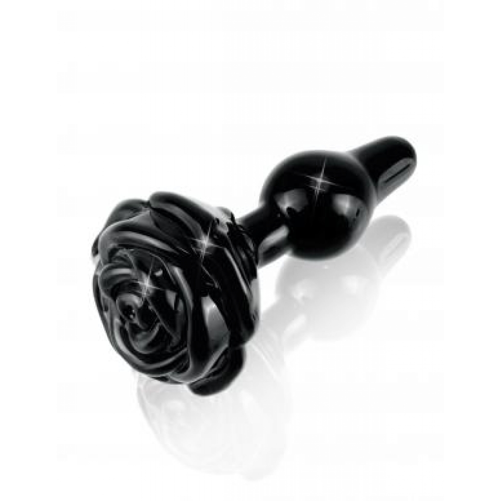 Icicles No 77 Black Rose Glass Massager - Luxurious Pleasure