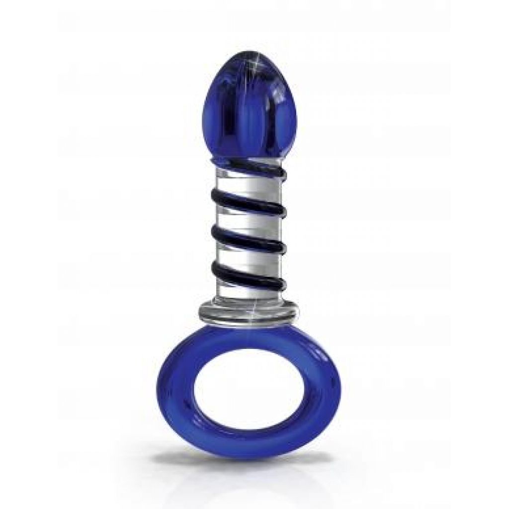 Icicles No 81 - Blue Glass Massager with Ring End