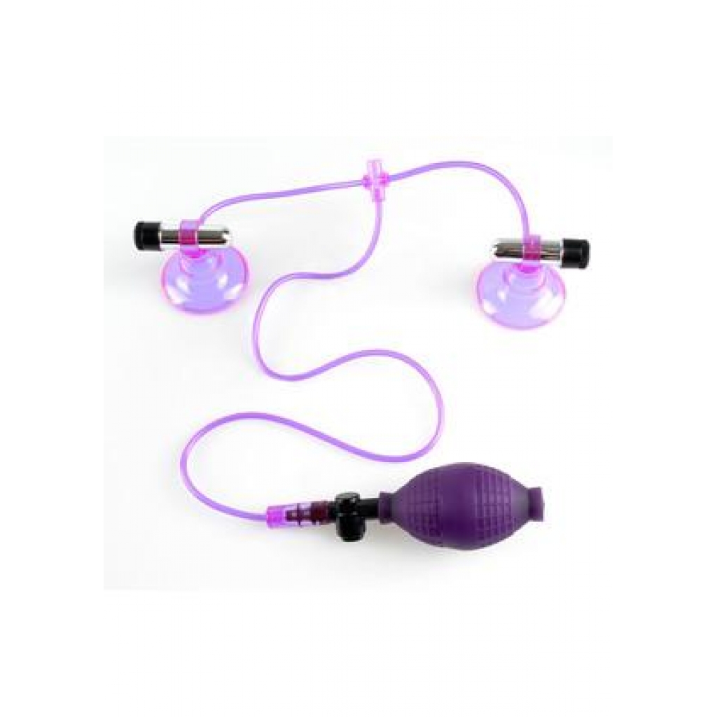 Fetish Fantasy Vibrating Nipple Pumps - Purple