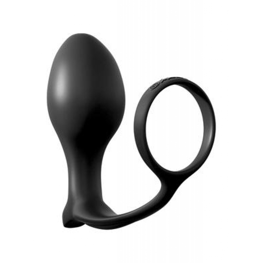 Anal Fantasy Ass Gasm Cock Ring & Advanced Plug - Black