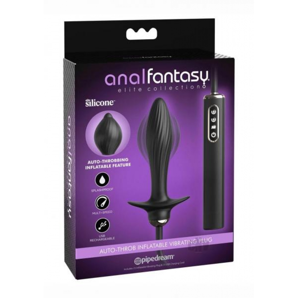 Anal Fantasy Elite Auto-Throb Inflatable Plug - Black