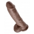 10-Inch Realistic Cock with Balls - Brown