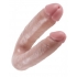 U Shaped Large Double Trouble Dildo - Beige