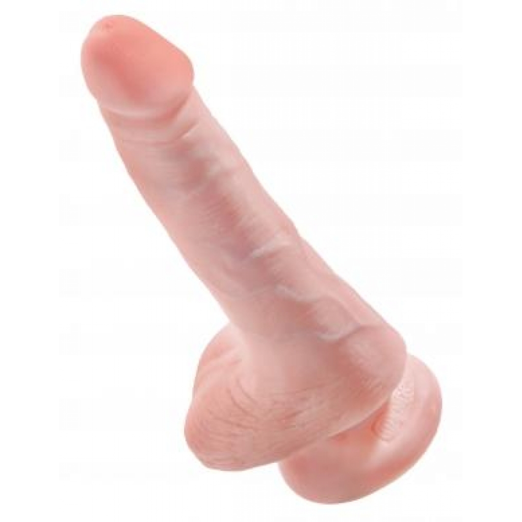 King Cock 6 inches Cock with Balls Beige Dildo