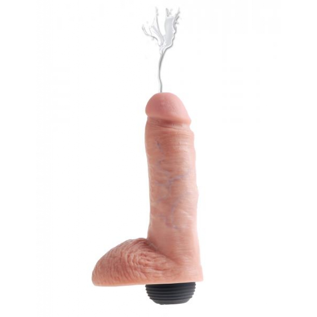 King Cock 8 inches Squirting Dildo with Balls - Beige