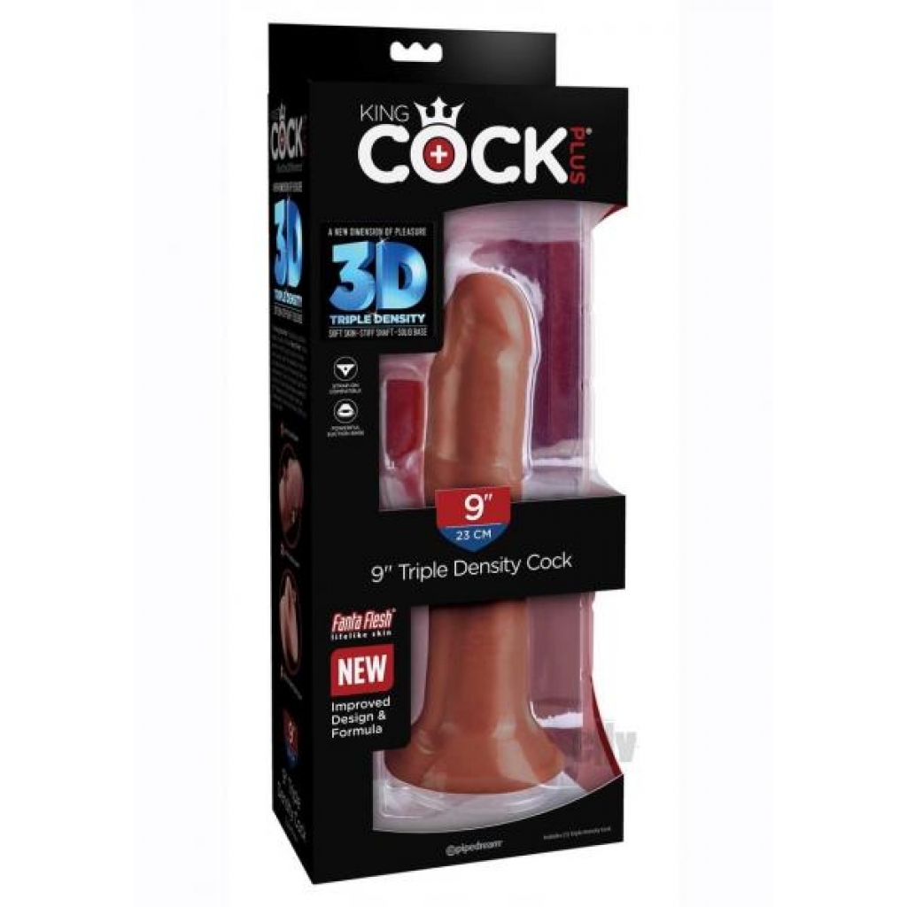 King Cock Plus Triple Density Dildo - Brown