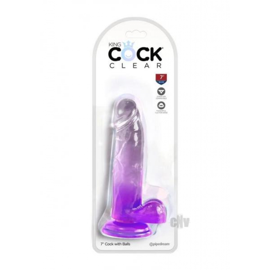 KC 7 Cock Clear with Balls - Translucent Pleasure