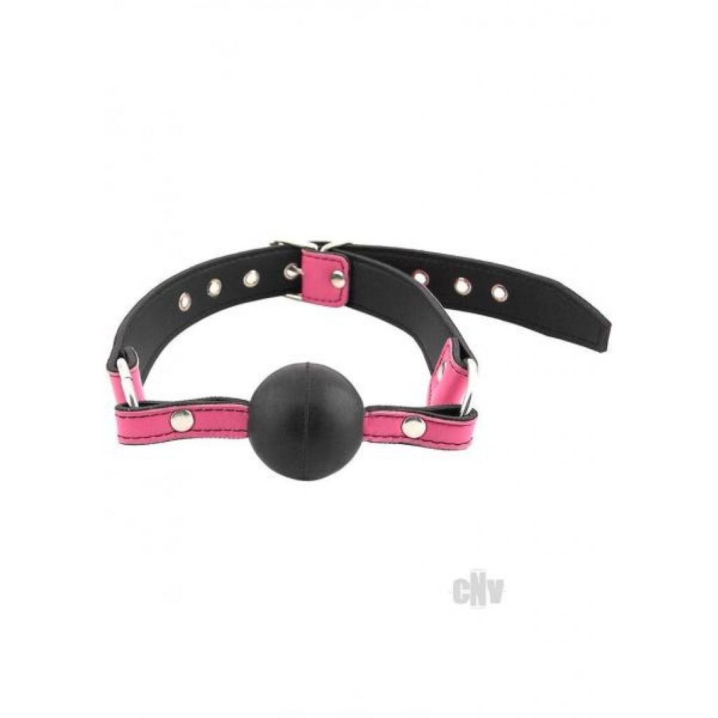 Rouge Adjustable Leather Ball Gag - Pink O/S