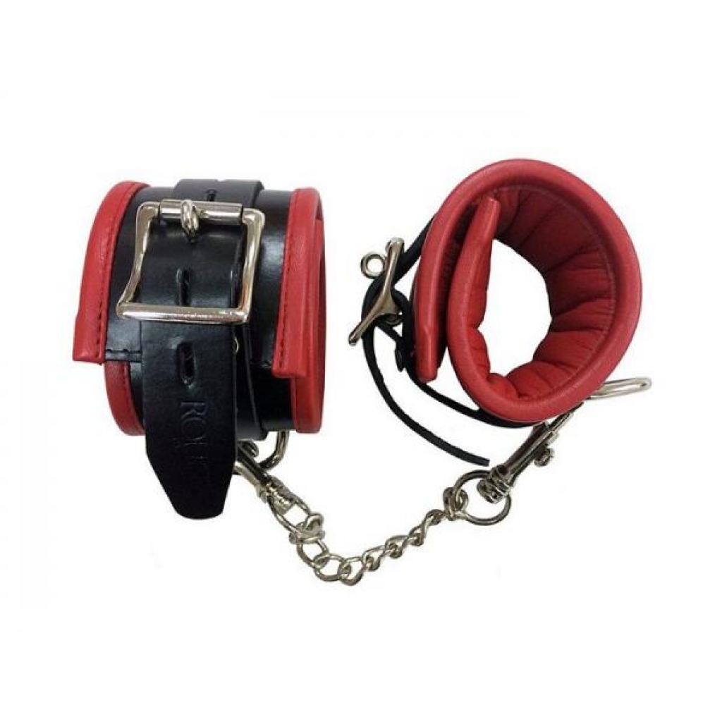 Rouge Padded Wrist Cuffs - Black/Red