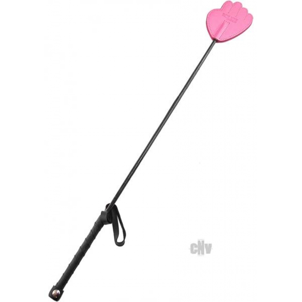 Elegant Pink Suede Riding Crop