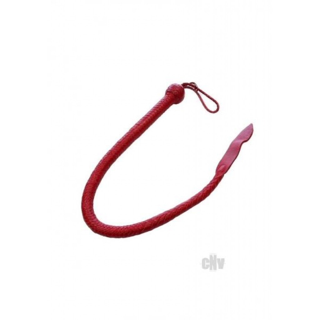 Leather Devil Tail Whip - Red