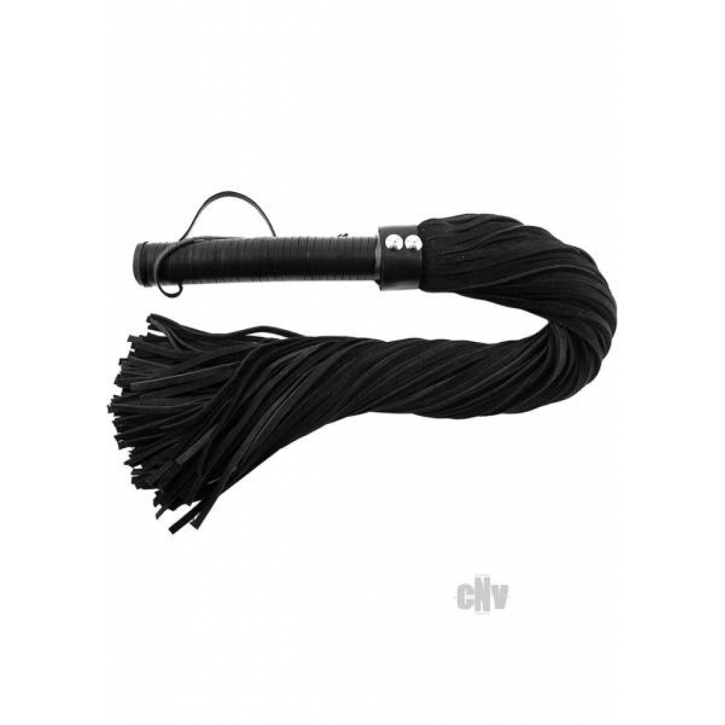 Premium Black Suede Flogger with Leather Handle