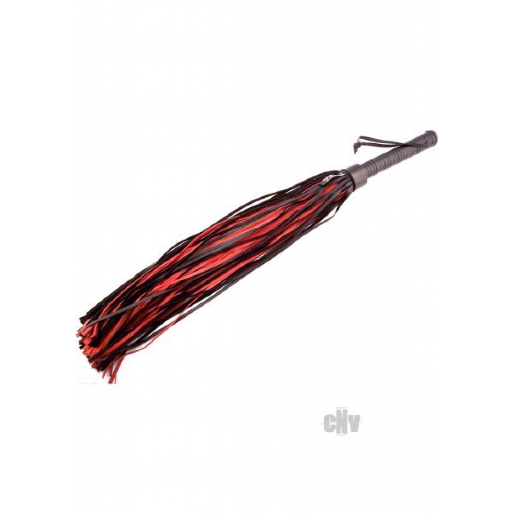 Rouge Leather Handle Flogger - Red Black