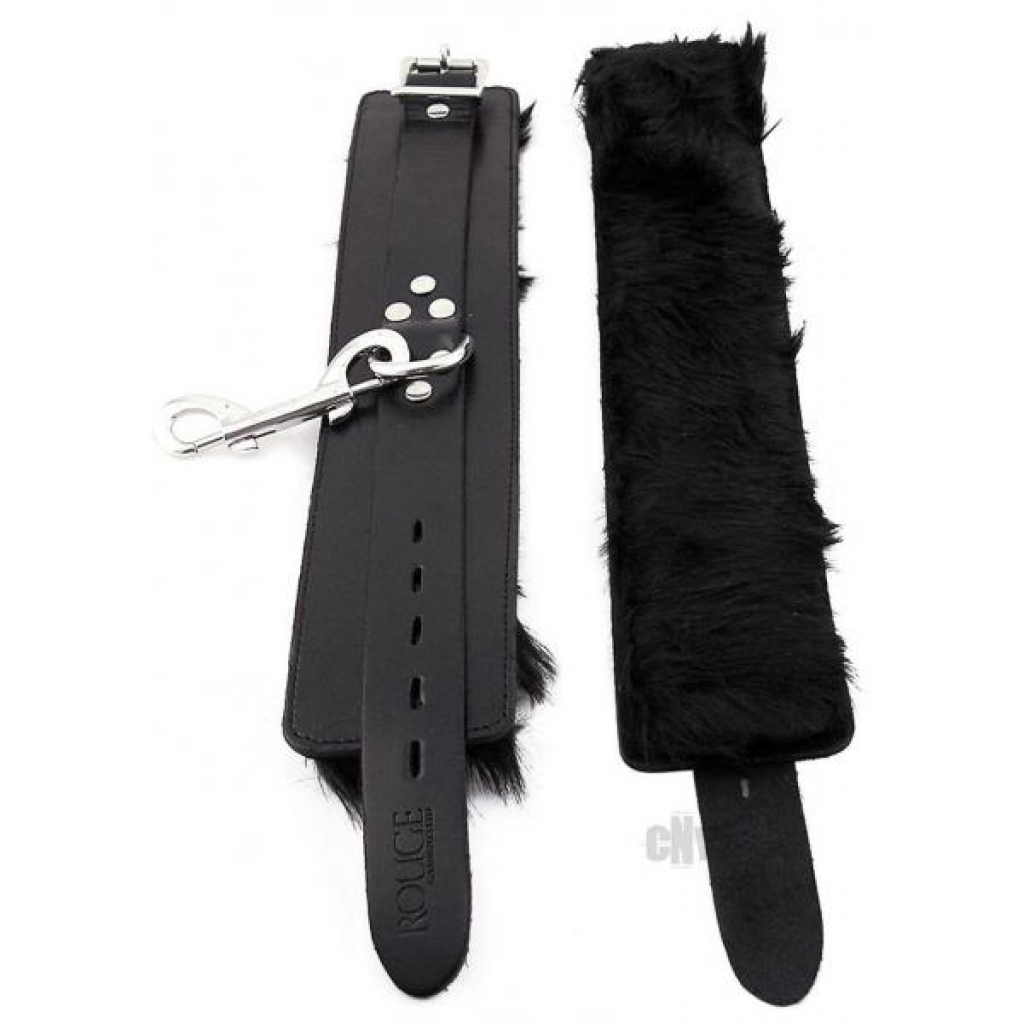 Rouge Fur Wrist Cuffs Black