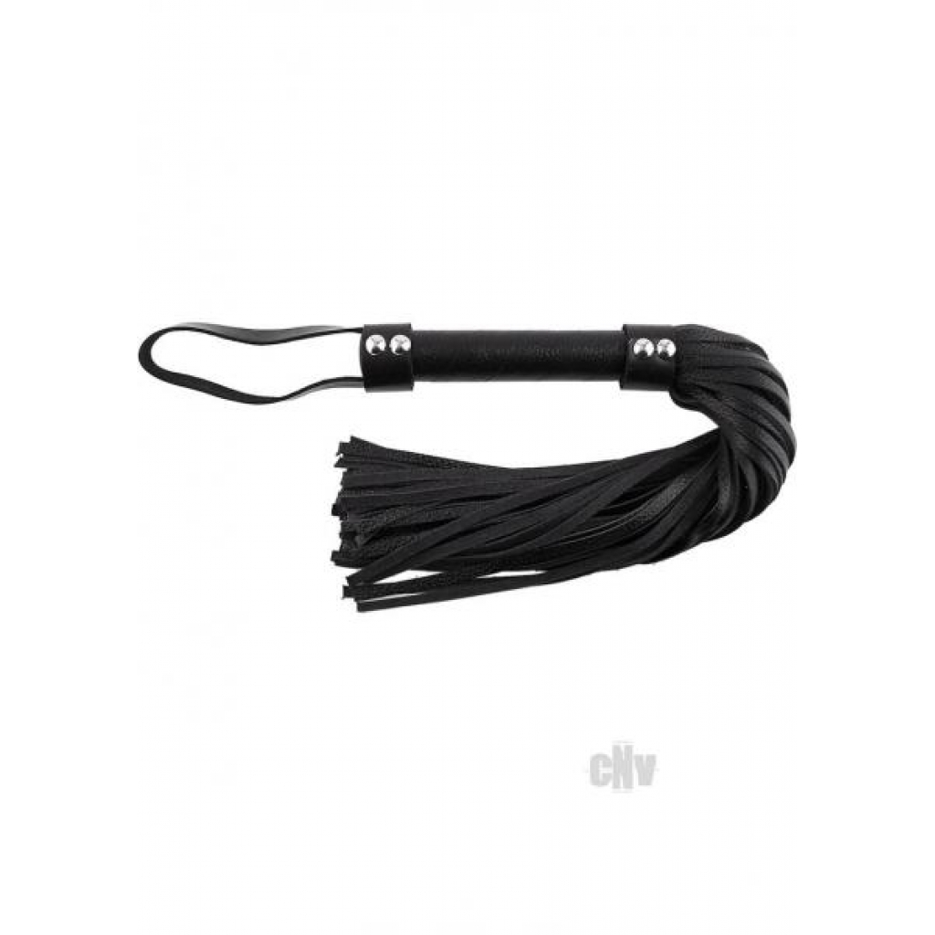 Rouge Short Flogger - Black Leather