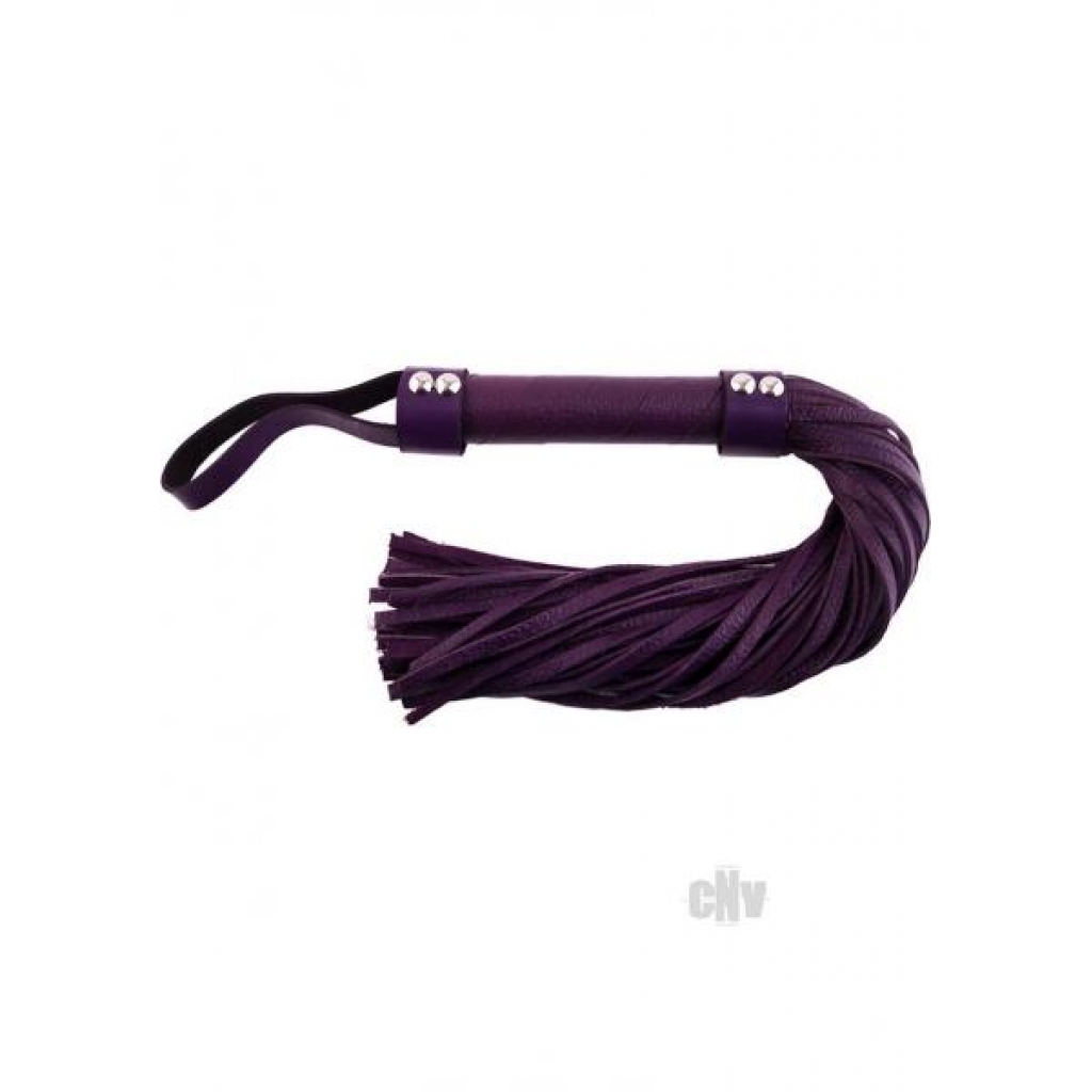 Rouge: Short Leather Flogger in Bold Purple