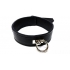 Rouge Leather Plain Collar with O-Ring - Black