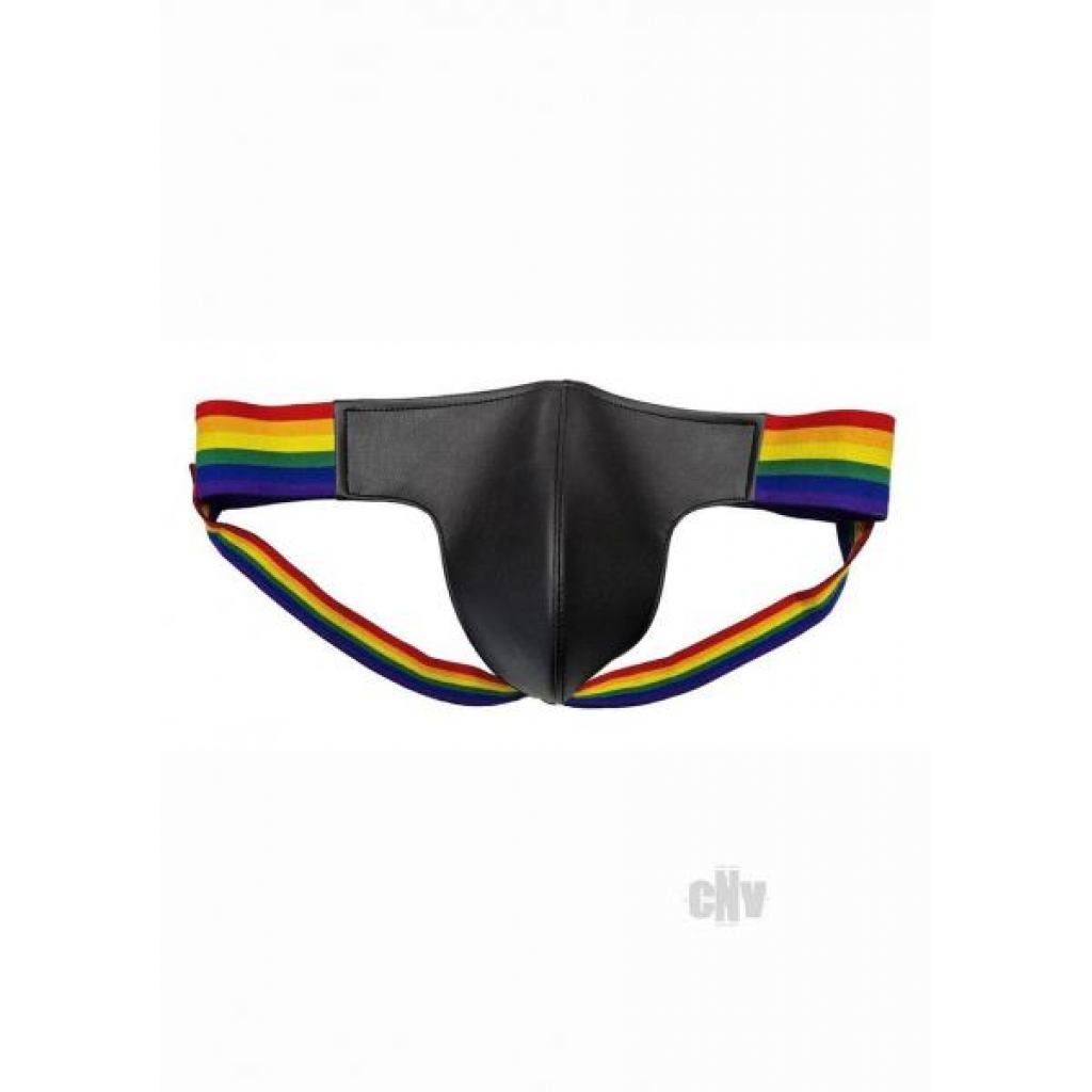 Leather Jock with Pride Stripes - Large