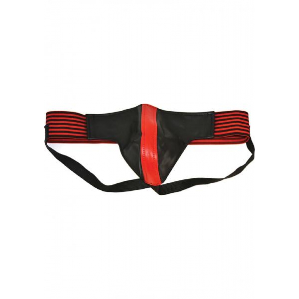 Rouge Striped Jockstrap - Medium Red and Black