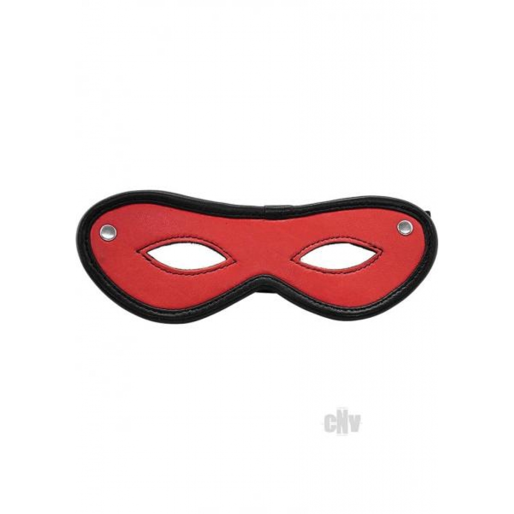 Versatile Leather Open Eye Mask - Red