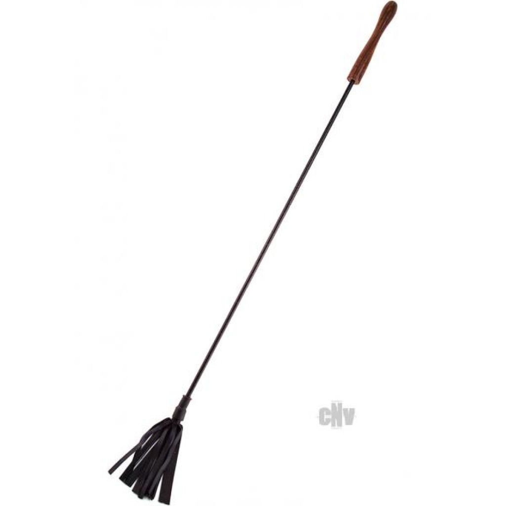 Rouge Leather Riding Crop with Wood Handle