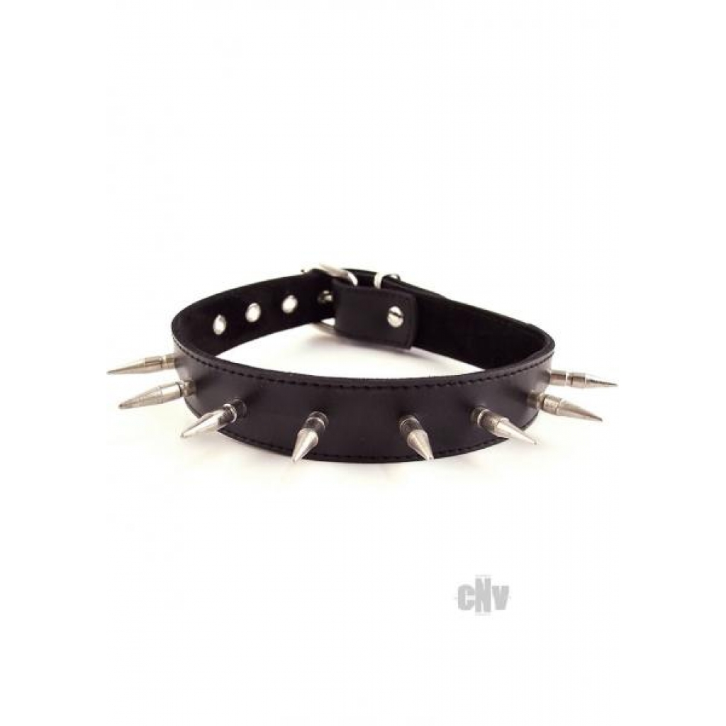 Rouge Spiked Collar with 1 Inch Spikes - Black